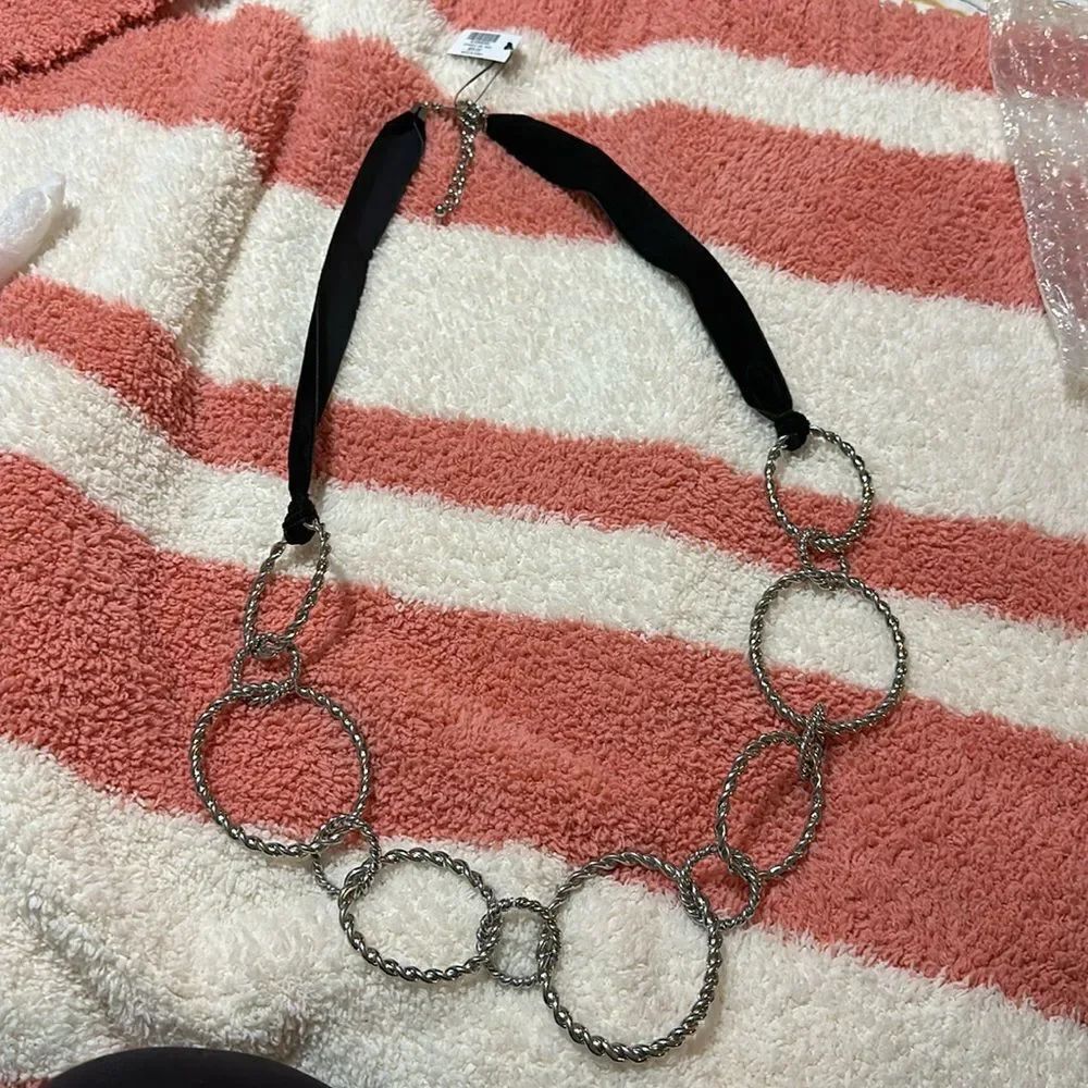 NWT Chico’s Silver Rope link long necklace (chanele long)